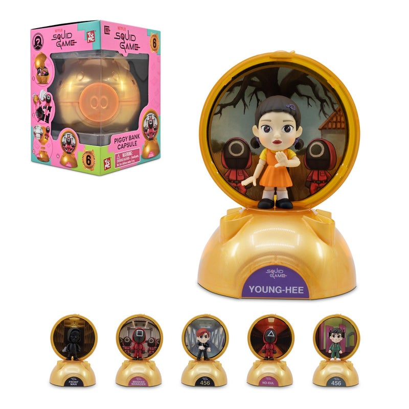 YuMe Squid Game Blind Box Capsule  Official Netflix Mystery Figurine  Piggy Bank  Collectible Figures Blind Box for Fans  Kids  Ideal Gift for Birthdays Holidays  Collectors 1 Pack