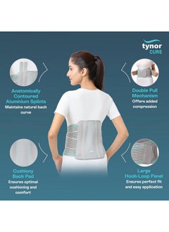 Tynor TYNOR Contoured Lumbar Sacral Support, Grey, Large, 1 Unit  - Image 3