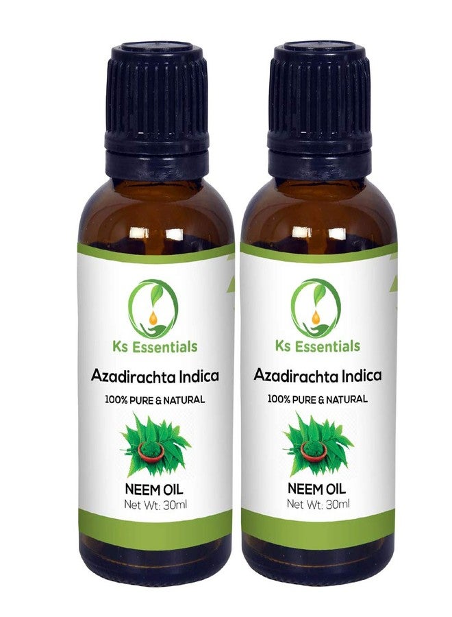 Ks Essentials 100% Pure Neem Oil Cold Pressed Natural & Undiluted For Skin care,Hair Care(30ml) Each - Image 1