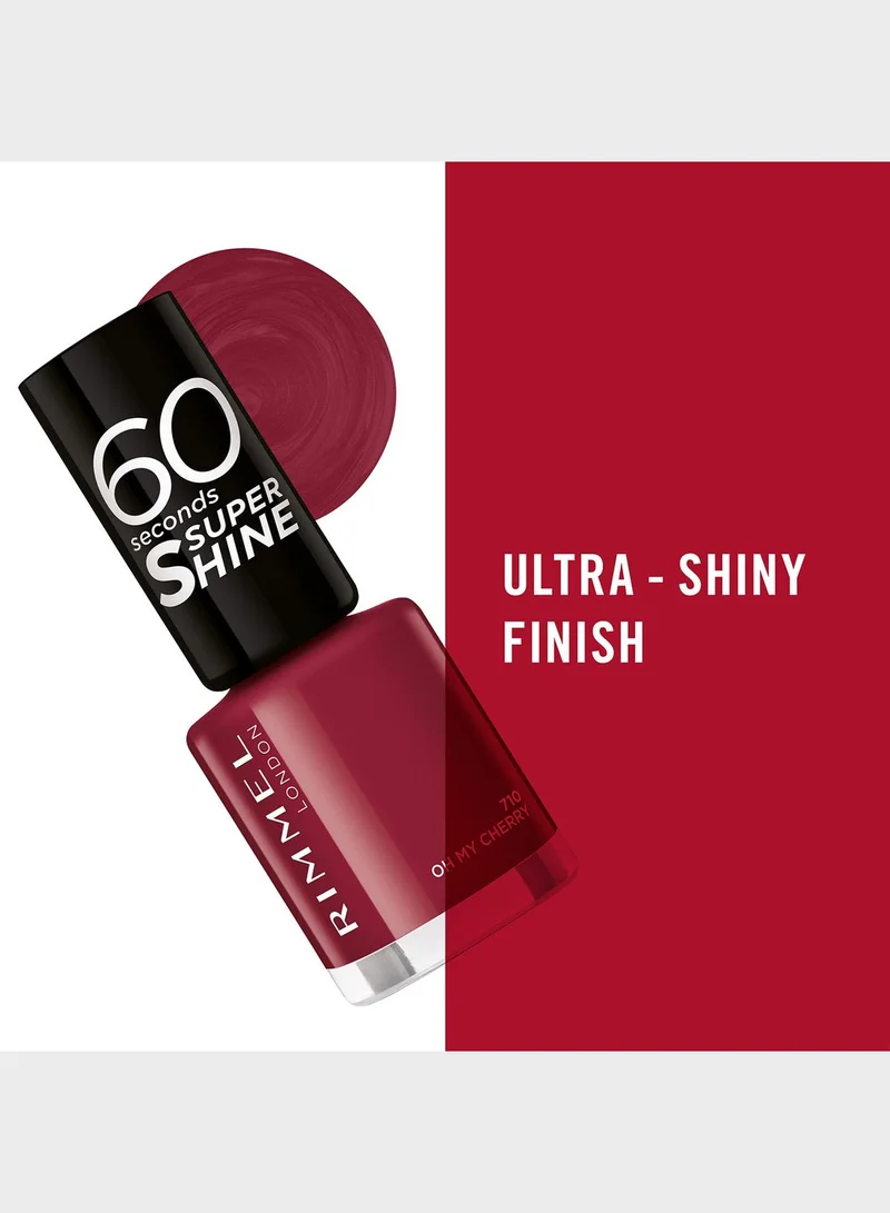 RIMMEL LONDON Rimmel 60 Seconds Super Shine Nail Polish – 710 – Oh My Cherry, 8ml