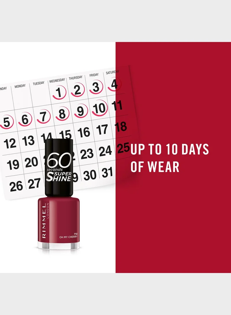 RIMMEL LONDON Rimmel 60 Seconds Super Shine Nail Polish – 710 – Oh My Cherry, 8ml