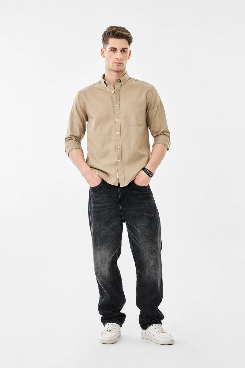 SNITCH Linen Blend Regular Fit Shirt