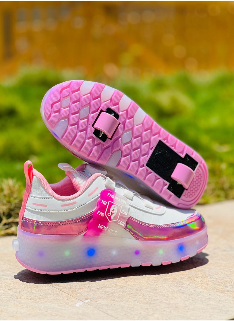 LITTLE ROCKZ LED Flash Light Fashion Shiny Sneaker Skate Heelys Shoes With Wheels And Lightning Sole  - Image 4