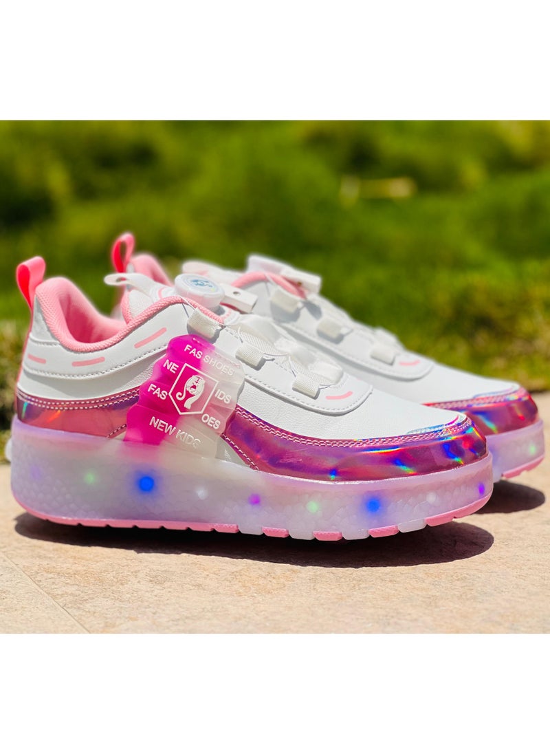 LITTLE ROCKZ LED Flash Light Fashion Shiny Sneaker Skate Heelys Shoes With Wheels And Lightning Sole  - Image 5