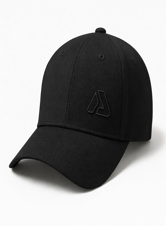 Aprodo Adjustable Cap for Men & Women | Lightweight Breathable Unisex Hat for Sun Protection | Ideal Headwear for Workout, Travel, Outdoor Activities & Sports | One Size Fits for All (Black) - Image 1