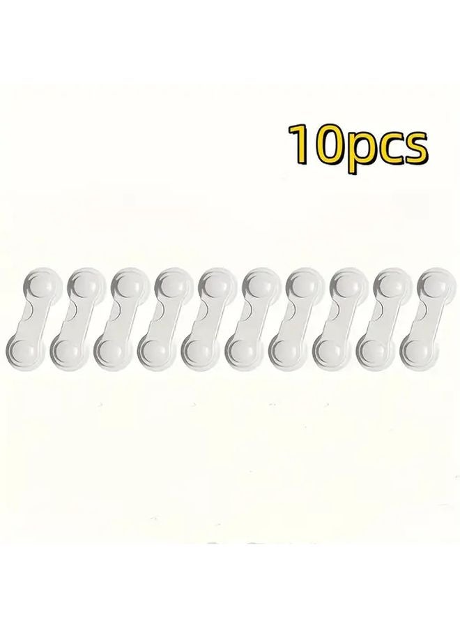 10 Pack White Safety Drawer Locks Multi Function Anti Opening Cabinet Lock - Image 1