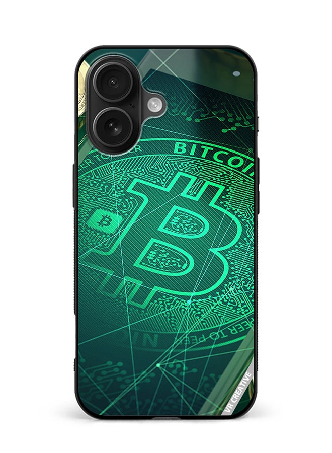 VR CREATIVE Protective Case Cover For Apple iPhone 16 Plus Bitcoin Design Multicolour