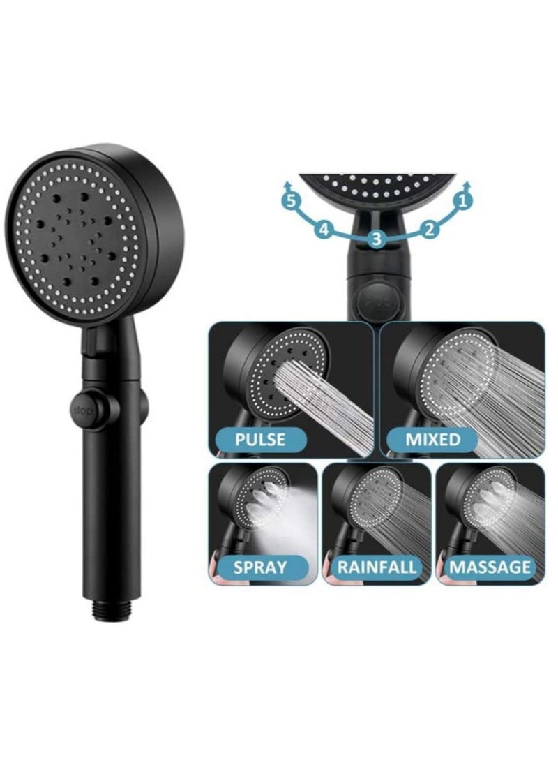 Generic - Turbo Shower Head High-Pressure Handheld Showerhead - Adjustable Water-Saving High-Pressure Turbo Showerhead with 5 Modes and Easy On/Off Button - Handheld Shower Head for Bathroom. - Image 1