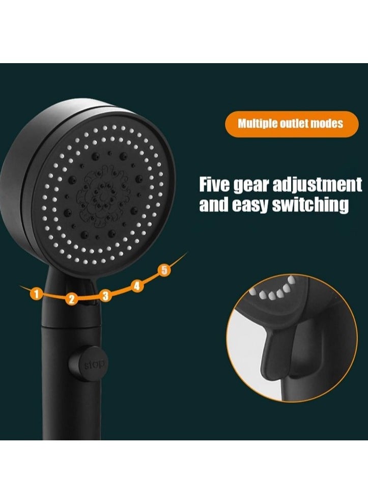 Generic - Turbo Shower Head High-Pressure Handheld Showerhead - Adjustable Water-Saving High-Pressure Turbo Showerhead with 5 Modes and Easy On/Off Button - Handheld Shower Head for Bathroom. - Image 1