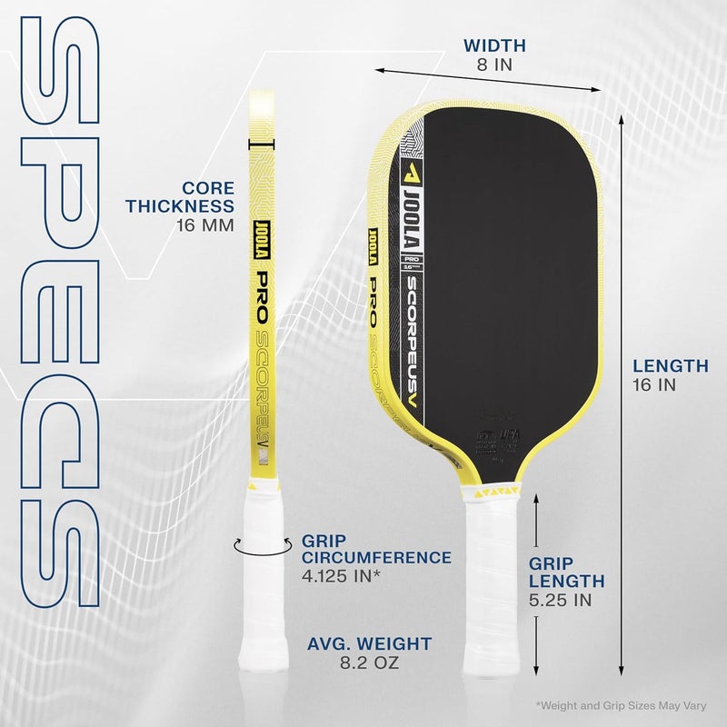 JOOLA Scorpeus Pro V Pickleball Paddle - 16mm Raw Carbon Fiber with Enhanced Frame & Propulsion Core - Image 5
