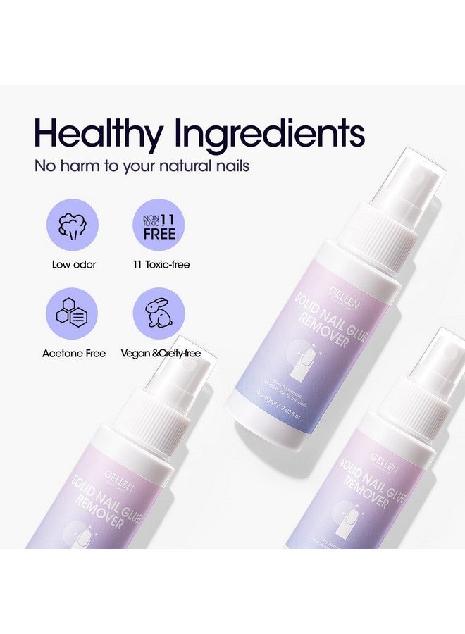 Gellen Nail Glue Remover 60Ml Nail Glue Remover For Press On Nails Easy Remove Solid Nail Glue Gel On Fake Nail Tips Not For Gelbase Glue Or Gel Nail Polish - Image 3