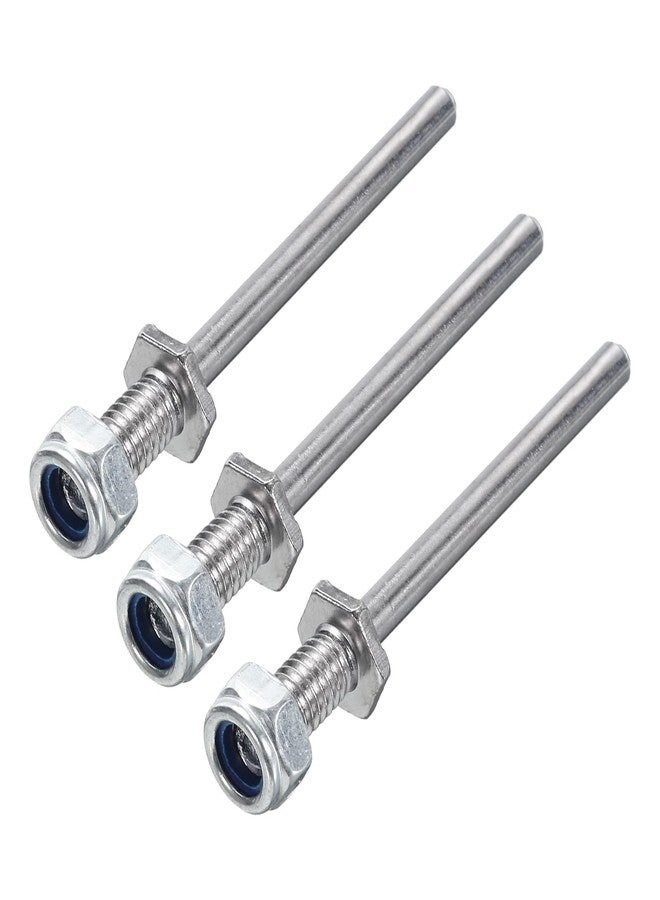 MECCANIXITY Pack of 3 Landing Gear Steel Axle 5/32 Inch Dia 2.4 Inch Length M6 Wheel Drive Shaft with Nuts for RC Airplane - Image 1