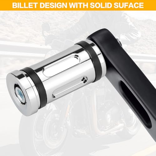 VG MOTO Motorcycle Shifter Peg Gear Shift Lever CNC Billet Foot Pegs Replacement for Harley Davidson Touring Softail Dyna Sportster Street Glide Road ChromeD2pcs - Image 3