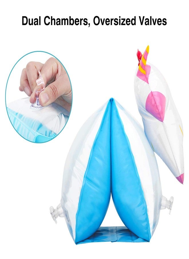 MoKo Swim Arm Bands for Kids, Toddlers Begin to Swim Inflatable Pool Floats Sleeves, Cute Cartoon Swimming Wings Armlets Rings Floaties Tubes, Water Sports Learning Swim Training Aids, Unicorn - Image 4