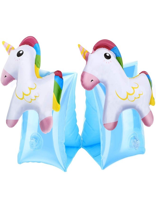 MoKo Swim Arm Bands for Kids, Toddlers Begin to Swim Inflatable Pool Floats Sleeves, Cute Cartoon Swimming Wings Armlets Rings Floaties Tubes, Water Sports Learning Swim Training Aids, Unicorn - Image 1