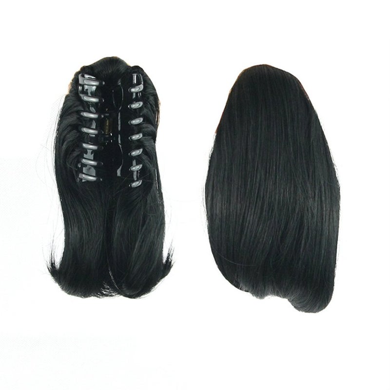 KUKI SHOP KUKISHOP 10 Ponytail Hair Extension Short Straight Claw Clip in Ponytail Extensions Synthetic Wig Hairpiece for Girls Ladys Women 4010