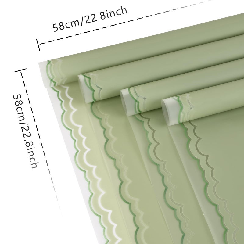 FUHITIM 20 Sheets Flower Wrapping Paper - Waterproof Floral Bouquet Wrapping Paper, Florist Supplies Packaging Paper for Wedding Birthday Gift DIY Crafts (Green) - Image 2