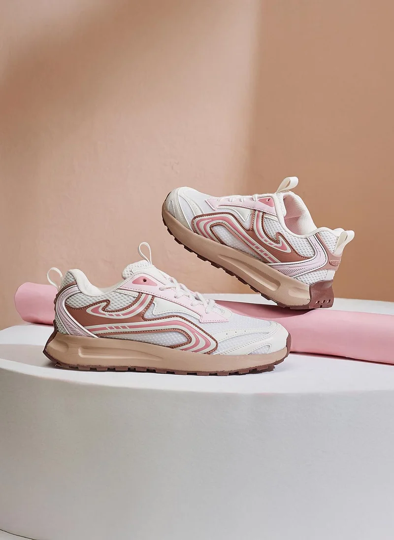 Campus CHRONO Women Chrono Nitrofly Cushion Lace-Up Sneakers-White for Women | Best Price UAE
