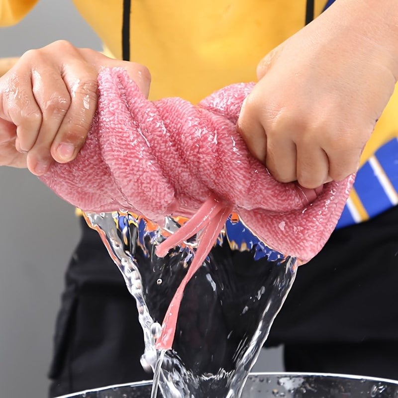 A Set Of Four Coral Fleece Towels Extremely Soft And Absorbent Modern Design Quick Drying With A Fabric And One For Each Color - Image 2