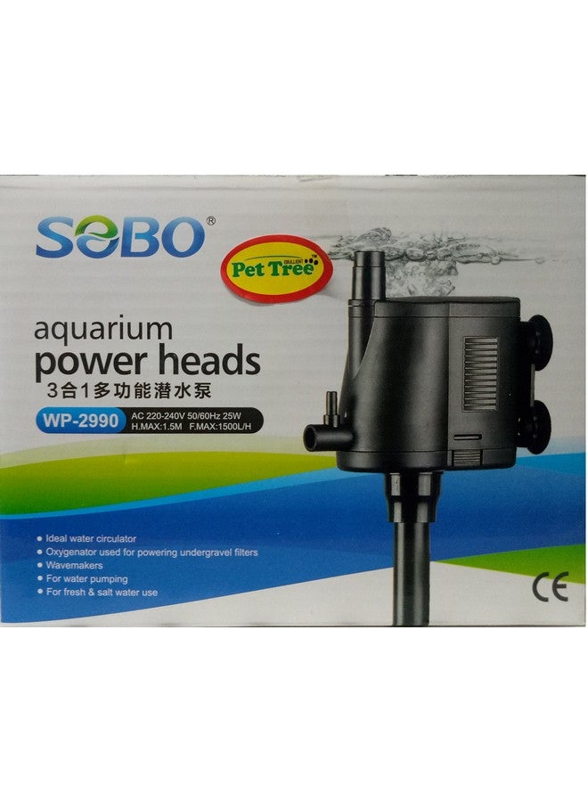 SOBO Submersible Power Head - Wp-2990-25W- F.Max 1500L/H - Sobo Internal Water Pump - For Top Filtration Spare Part - Image 1
