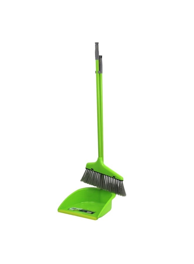 Clean and Care Dustpan with Broom Set Long Handle Household Cleaning tools Office Shop Home Kitchen Stand up broom Sweeping Floor 2 Set - Image 3