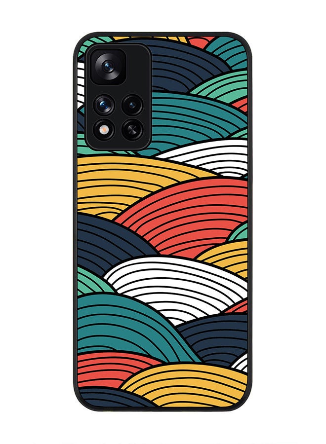 Stylizedd Rugged Black edge case for Redmi Note 11 Pro Plus 5G Slim fit Soft Case Flexible Rubber Edges Anti Drop TPU Gel Thin Cover - Woven Colors - Image 1