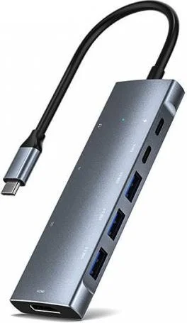 بولهاموبيل Polham Type C Port 9in1 Coupler Hub, 4K HDMI, RJ45, 3.5mm, Sd TF, 3x USB 3.0, 2x Pd Type C Adapter