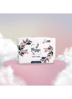 Freeya Panty Liners (30 Pads) - Daily Freshness - Cotton Ultra Thin Breathable Velvety Liners  - Image 1