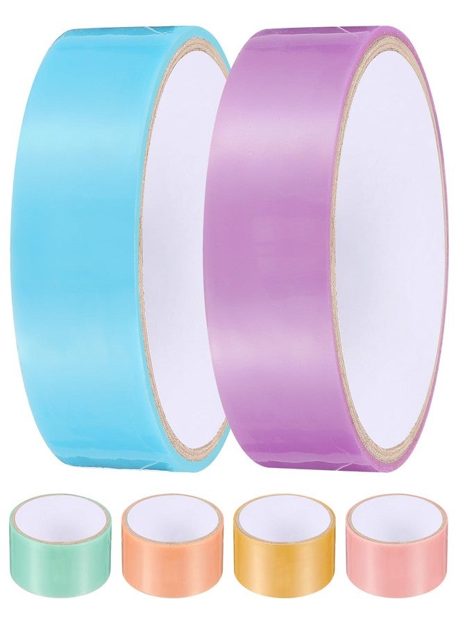 VICASKY 6 Rolls Pearlescent Colored Adhesive Sticky Ball Tapes for DIY Crafts Decorative Wide Tape in Vibrant Colors Lightweight and Portable for Scrapbooking - Image 1