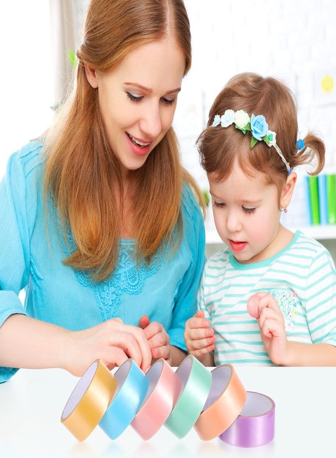 VICASKY 6 Rolls Pearlescent Colored Adhesive Sticky Ball Tapes for DIY Crafts Decorative Wide Tape in Vibrant Colors Lightweight and Portable for Scrapbooking - Image 4