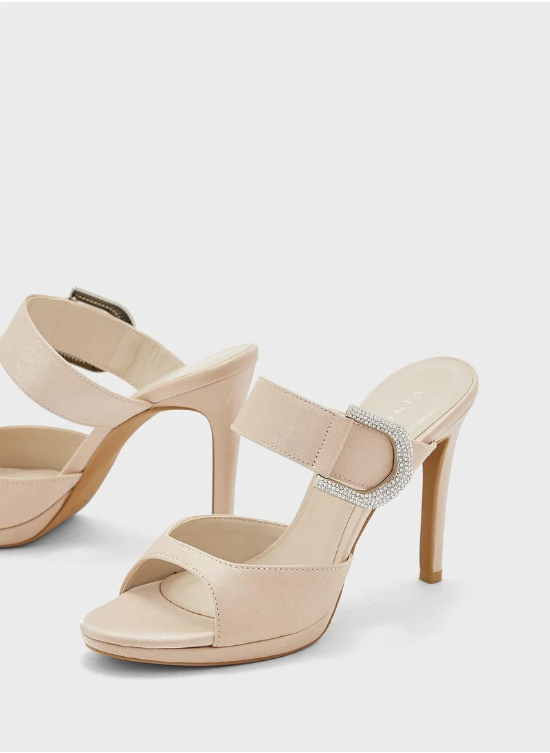 فينتشي Double Strap High Heel Sandals