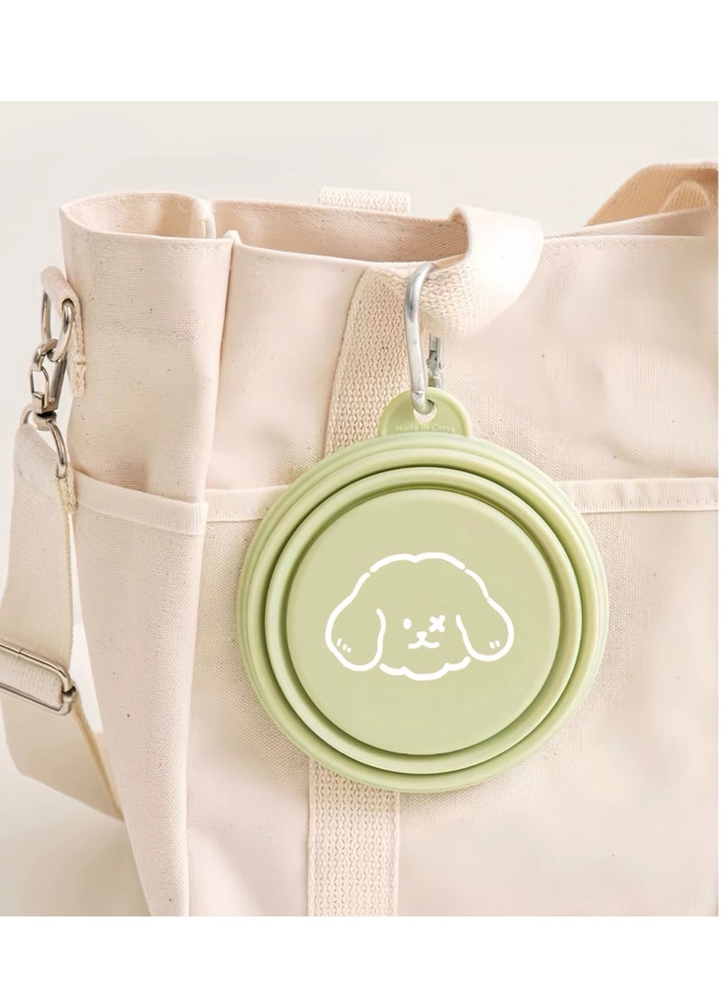 وعاء قابل للطي مع أغطية بسعة 650 مل، وعاء سفر لطيف للكلاب قابل للطي محمول للقطط وعاء ماء للحيوانات الأليفة للمشي وموقف السيارات والتخييم - Image 2