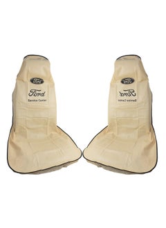 Ford 2 Pieces Universal Car Seat Dust Dirt Protection Cover Extra Protection For Your Seat, Car Seat Cover Beige  - Image 2