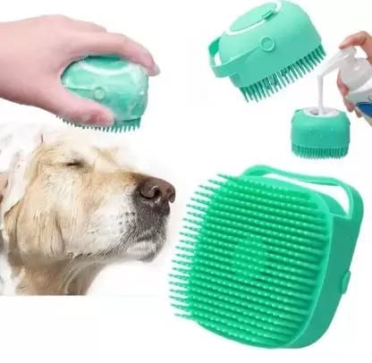VALKYRIE Dog Bath Brush Body Scrubber Shampoo Dispenser Tick Remover for Shower Bathing and Shedding Soft Silicone Bristles Brushes Groomers for Pet Puppy Dogs Cat Rabbit Horse (Multicolor 1 pcs) - Image 1