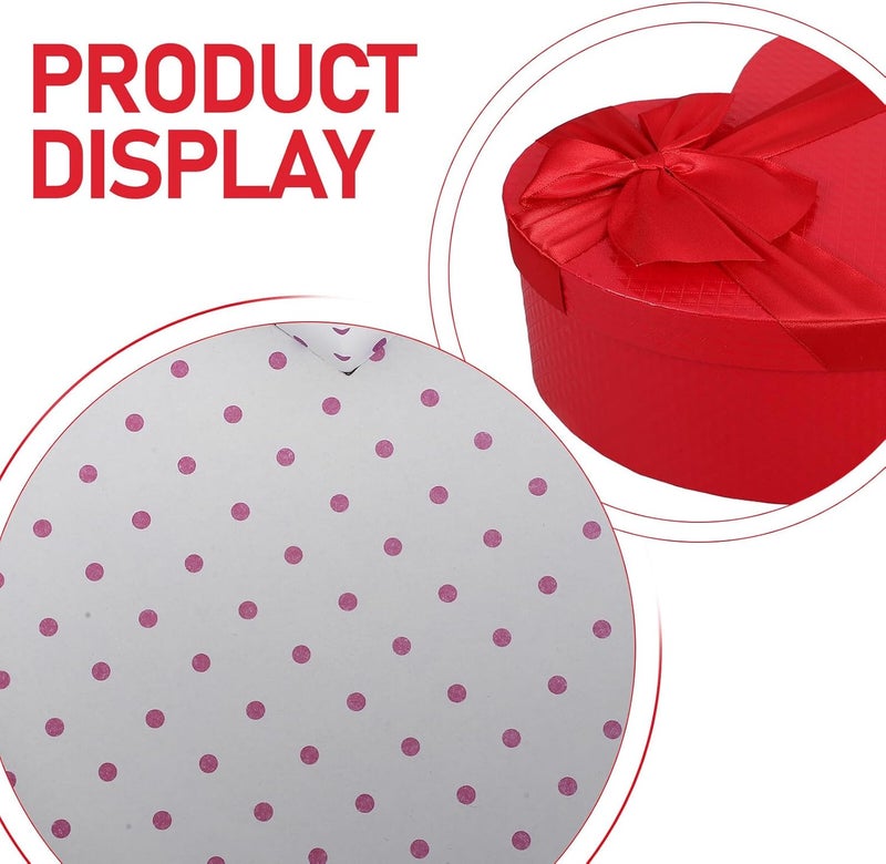 Healeved Heart-shaped Valentine Wrapping Box Set 3 Pieces (large, Medium, Small) Decorative Present Boxes with Lids for Packaging and Romantic Occasion Storage - Image 3