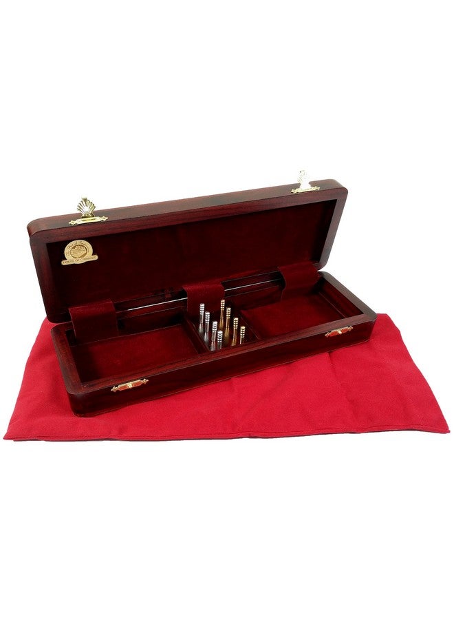 House of Cribbage 12 1/2" 2 Track Continuous Cribbage Board W/Card Storage Maple Tracks on Bloodwood Corner & Games Won - Image 5