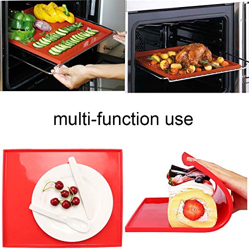 Brianver Swiss Roll Cake Mat - Flexible Multipurpose Silicone sheet Nonstick jelly roll pan Baking Tray Pastry Mat Pizza Cookies Mold（set of 2） - Image 4