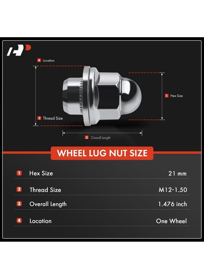 A-Premium M12-1.50 Wheel Lug Nuts Compatible with Dodge Stratus Chrysler Sebring Mitsubishi Eclipse Endeavor Galant Lancer Front or Rear 5-PC Set - Image 2