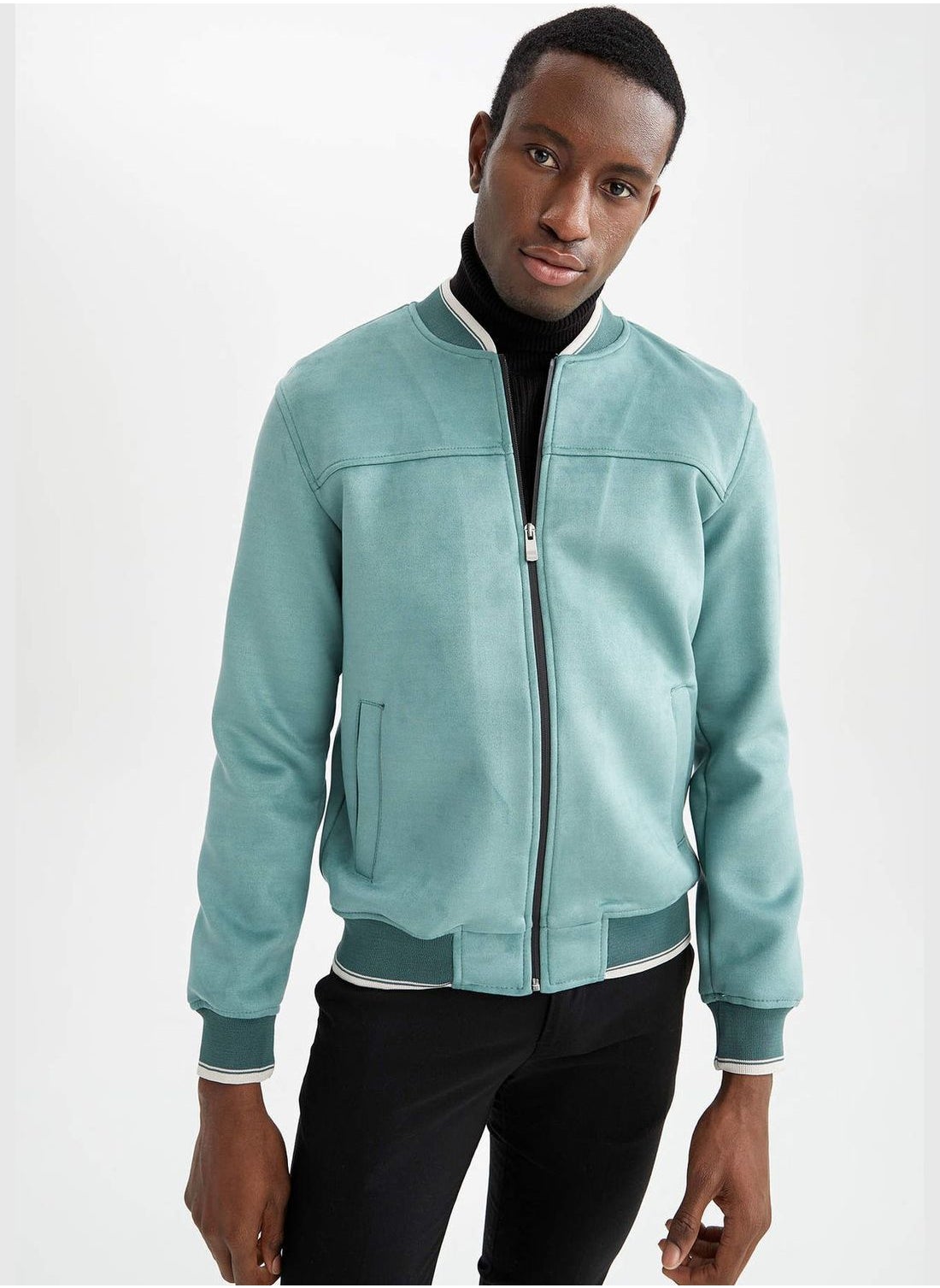 Green suede hotsell bomber jacket mens