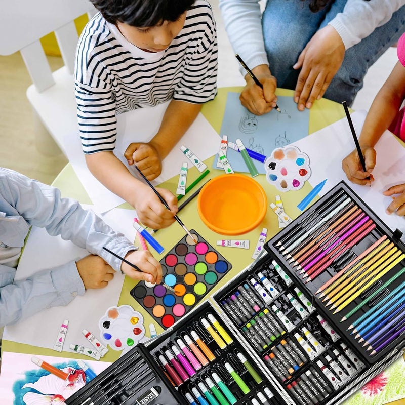 Parssufy 145 Pieces Art Set for Kids with Unicorn Theme Storage Case, Art and Craft Supplies Kit for Drawing and Painting with Oil Pastel, Water Color, Color Pencils, Sketch Pen (Unicorn Design-Pink) - Image 3