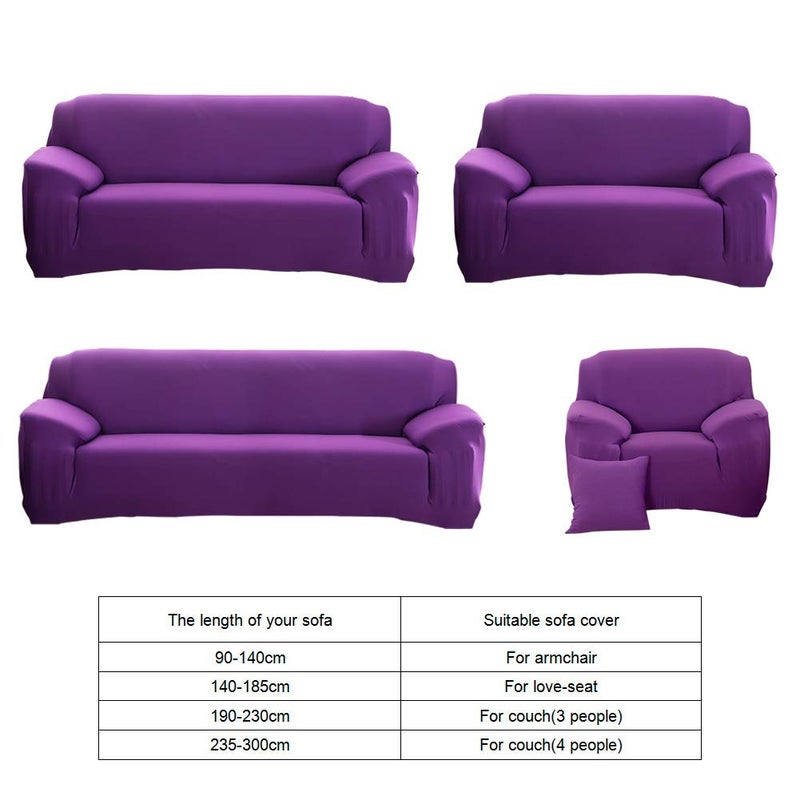 Namzi Couch Cover for Living Room, 2 Seater Stretch Furniture Protector Dust-Proof Loveseat Cover All-Inclusive Cover Furniture Protector Chair Covers for Living Room ï¼ˆPurpleï¼‰ - Image 4