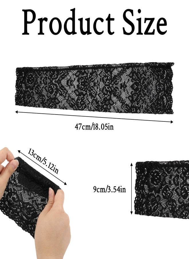 Gtziqa Fingerless Black Lace Gloves for Women Elbow Length Lace Arm Sleeves Elegant Long Floral Laces Fingerless Gloves for Dance Tea Party Christmas Cosplay 20s Accessories Evening Wedding Dinner Gift - Image 2
