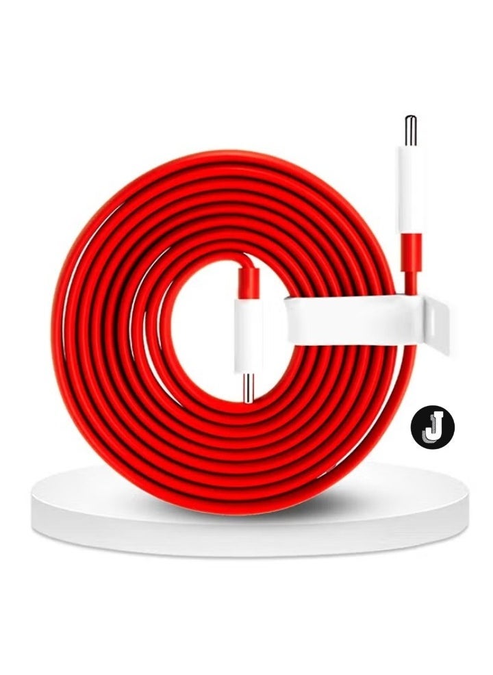 JAJEEK "Original Type-C Warp Charging Cable – Quick Charge PD, Dash Charging, Type-C to Type-C, 1.5M Red" - Image 4