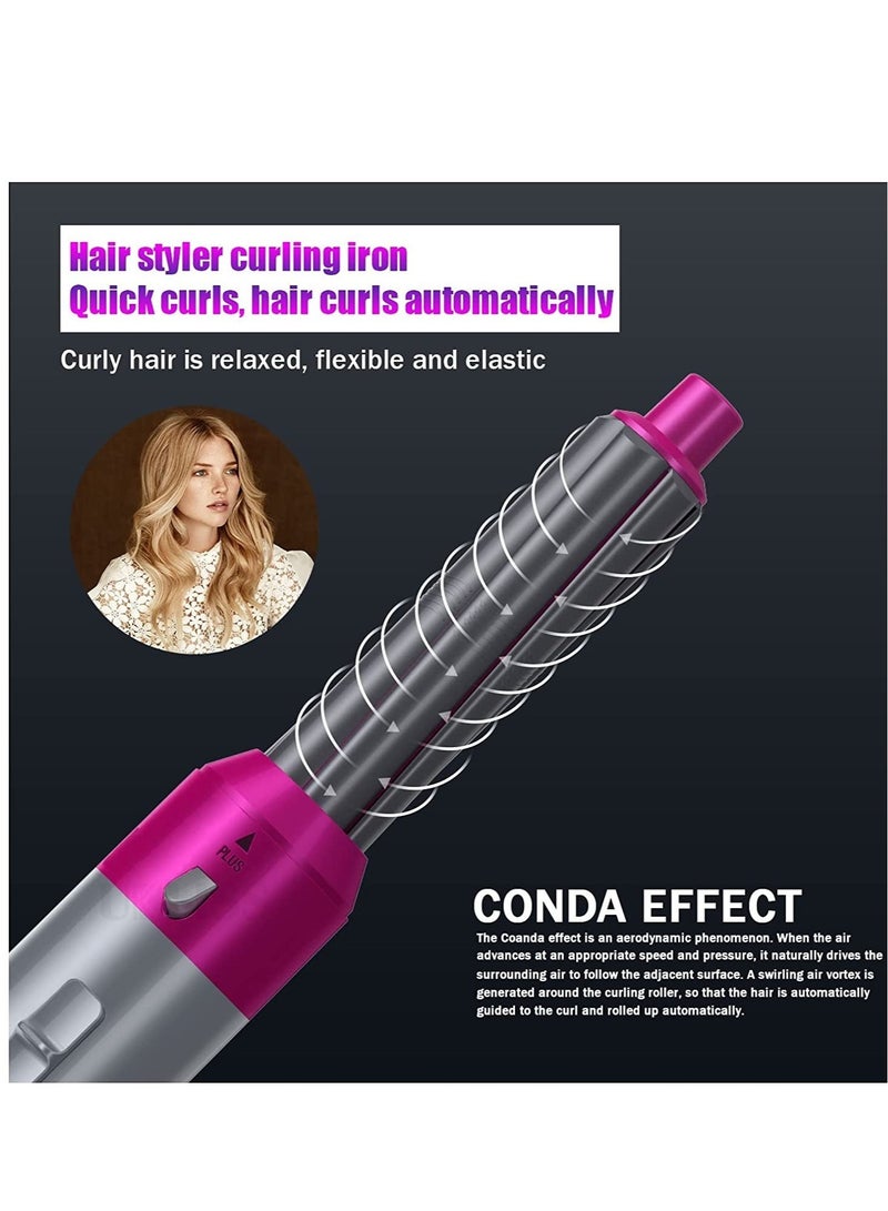 "5-in-1 High-Quality Curling Iron and Hot Air Styler Brush - Negative Ion Hair Straightener and Curler with Drying Comb, Ideal for Curling and Straightening" - Image 4