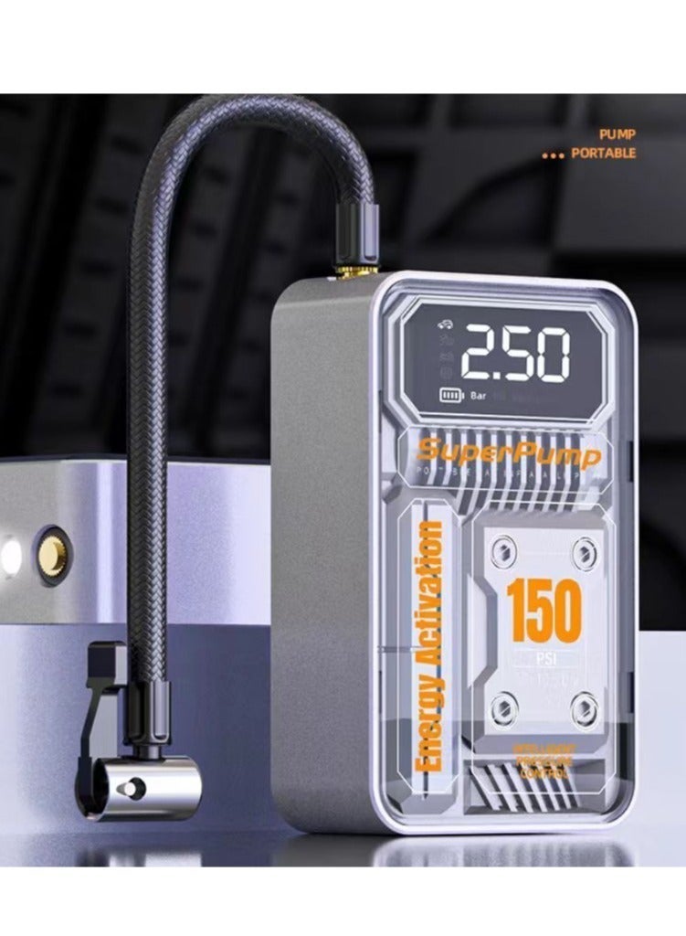 SUITU Portable tyre inflator, tyre inflator with LCD display, suitable for car tyres, motorbikes and bicycles - Image 3