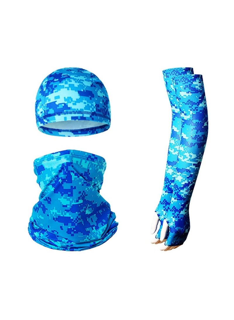 Arabest Summer Bandana UV Protection Face Cover Neck Gaiter Scarf and Ice Silk Cooling Arm Sleeves with Thumb Holes Sleeve Cap  - Image 1