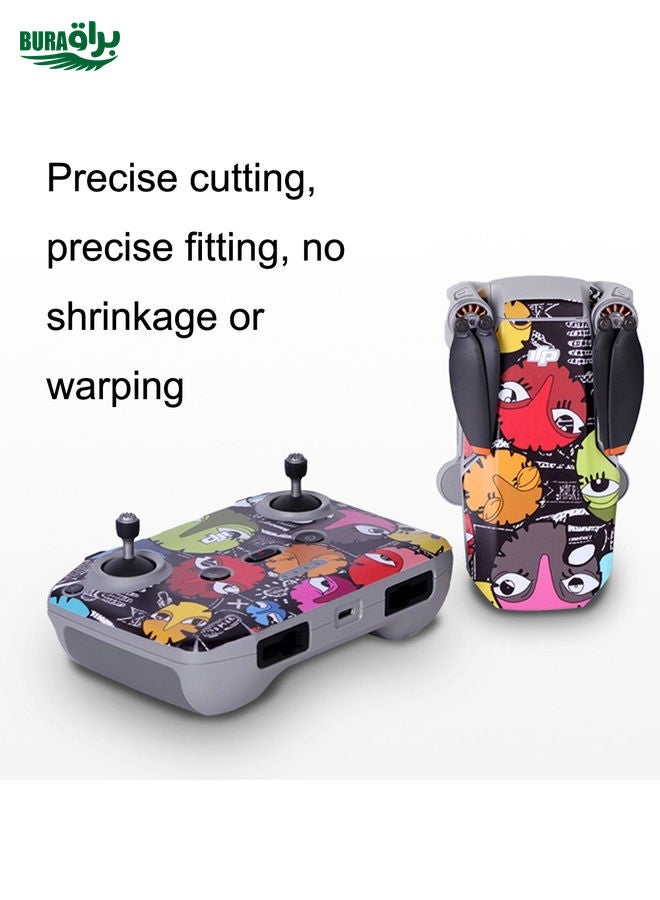 BURAQ Sunnylife MM2-TZ452 For DJI Mini 2 Waterproof PVC Drone Body + Arm + Remote Control Decorative Protective Stickers Set(Desert Camouflage) - Image 4