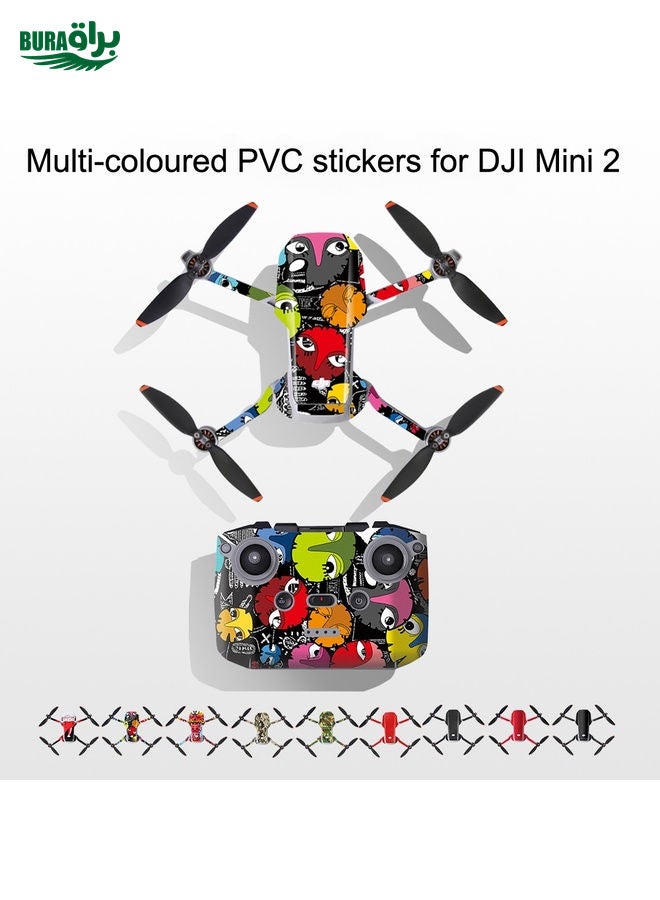 BURAQ Sunnylife MM2-TZ452 For DJI Mini 2 Waterproof PVC Drone Body + Arm + Remote Control Decorative Protective Stickers Set(Desert Camouflage) - Image 2