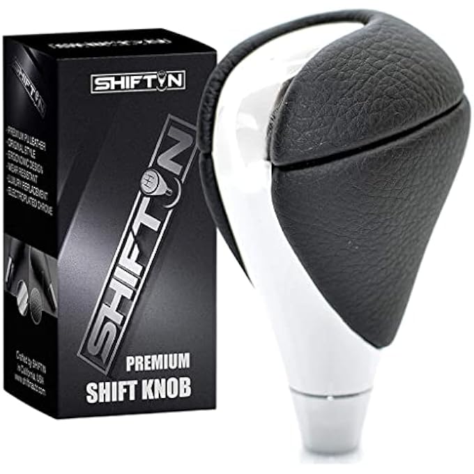 Unity Black Leather Chrome Gear Shift Knob Stick Shifter for Lexus ES300h ES350 GS300 GS350 GS430 GS450h GS460 isF IS250 IS300 IS350 LS460 LS600h RX350 RX450h Black LeatherChrome - Image 1