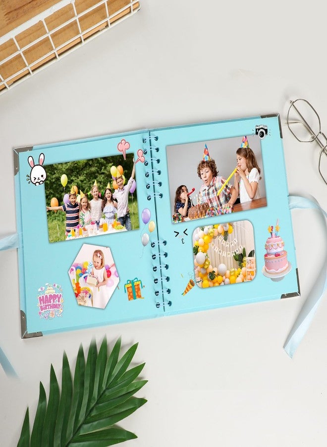 LOYAL BOOK Scrapbook (8 x 8 inch) Scrapbook Album 60 Pages Ideal for Your DIY Scrapbooking Albums Wedding and Anniversary Family Photo Album (blue) - Image 4